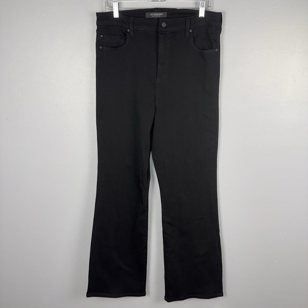 Liverpool Los Angeles Straight Jeans Women's 14 Black High Rise Stretchy